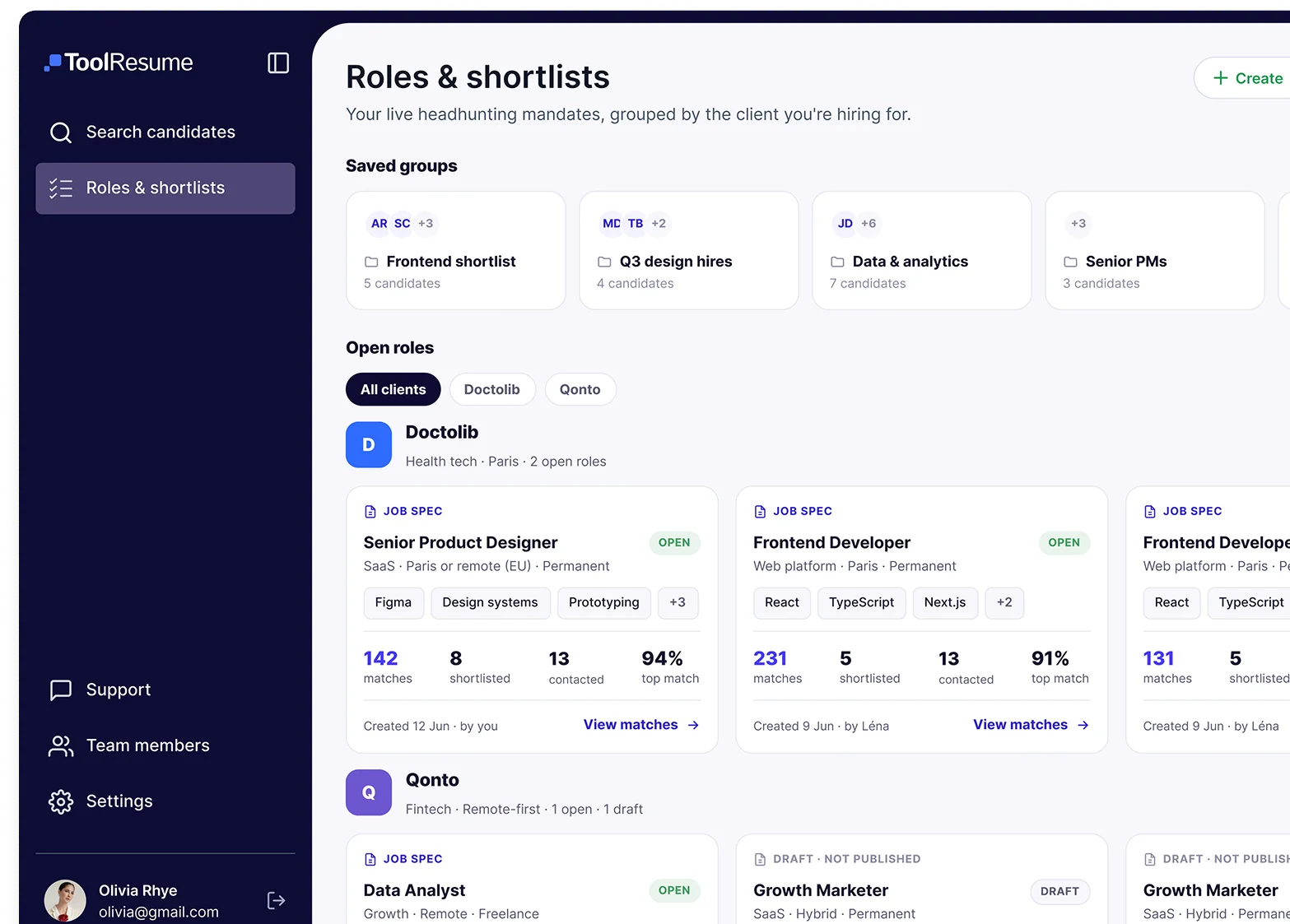 One workspace for every role you’re hiring